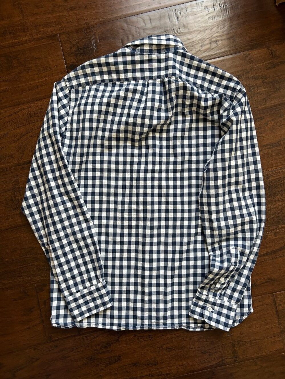 J.Crew Men's Navy and White Gingham Button-Front Shirt M medium - Picture 5 of 5